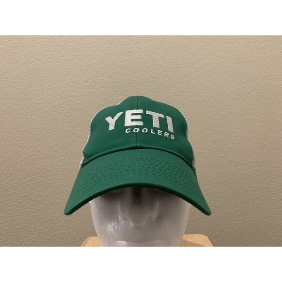 Yeti Coolers Green White Adjustable Snapback Trucker Hat Baseball Cap - Picture 1 of 9